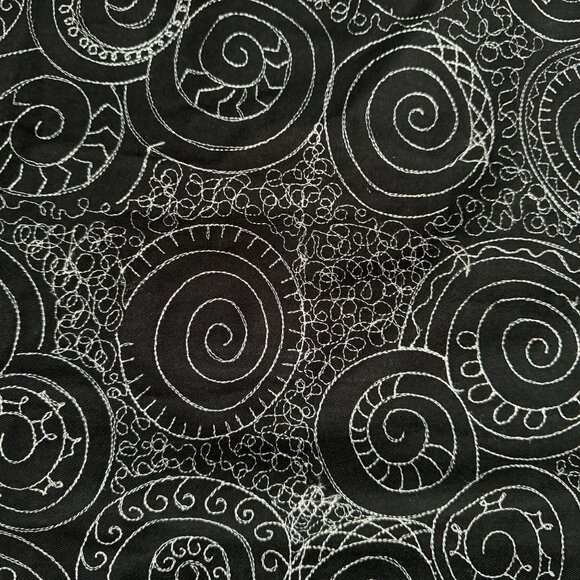 Vtg Laura Ashley Black White Swirl Embroidered Jacket L Whimsigoth Whimsical - Picture 7 of 8